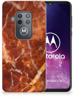 B2Ctelecom TPU Siliconen Hoesje Motorola One Zoom Marmer Bruin