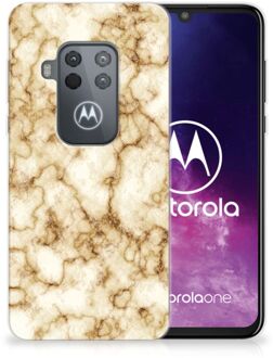 B2Ctelecom TPU Siliconen Hoesje Motorola One Zoom Marmer Goud