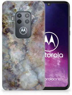 B2Ctelecom TPU Siliconen Hoesje Motorola One Zoom Marmer Grijs