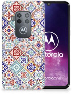 B2Ctelecom TPU Siliconen Hoesje Motorola One Zoom Tiles Color