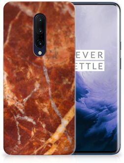 B2Ctelecom TPU Siliconen Hoesje OnePlus 7 Pro Marmer Bruin