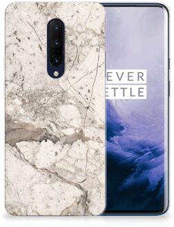 B2Ctelecom TPU Siliconen Hoesje OnePlus 7 Pro Marmer Creme