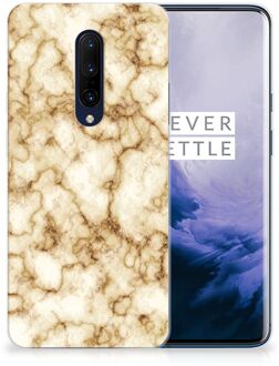 B2Ctelecom TPU Siliconen Hoesje OnePlus 7 Pro Marmer Goud