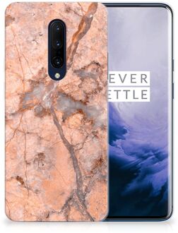 B2Ctelecom TPU Siliconen Hoesje OnePlus 7 Pro Marmer Oranje