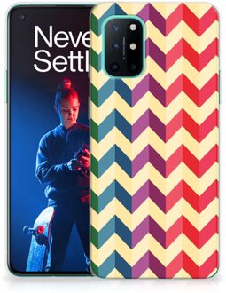 B2Ctelecom TPU Siliconen Hoesje OnePlus 8T Doorzichtig Hoesje Zigzag Color