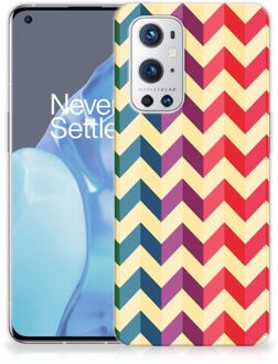 B2Ctelecom TPU Siliconen Hoesje OnePlus 9 Pro Doorzichtig Hoesje Zigzag Color