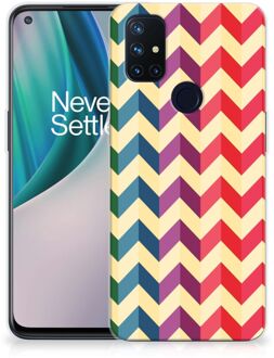 B2Ctelecom TPU Siliconen Hoesje OnePlus Nord N10 5G Doorzichtig Hoesje Zigzag Color