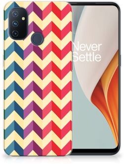 B2Ctelecom TPU Siliconen Hoesje OnePlus Nord N100 Doorzichtig Hoesje Zigzag Color