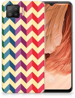 B2Ctelecom TPU Siliconen Hoesje OPPO A73 4G Doorzichtig Hoesje Zigzag Color