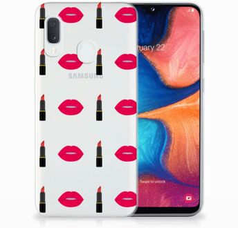 B2Ctelecom TPU Siliconen Hoesje Samsung A20e Design Lipstick Kiss