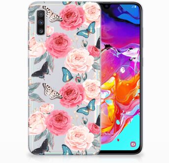 B2Ctelecom TPU-Siliconen Hoesje Samsung A70 Butterfly Roses