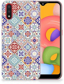 B2Ctelecom TPU Siliconen Hoesje Samsung Galaxy A01 Tiles Color