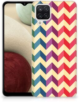 B2Ctelecom TPU Siliconen Hoesje Samsung Galaxy A12 Doorzichtig Hoesje Zigzag Color