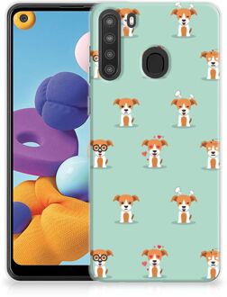 B2Ctelecom TPU Siliconen Hoesje Samsung Galaxy A21 Telefoon Hoesje Pups