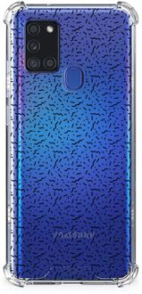 B2Ctelecom TPU Siliconen Hoesje Samsung Galaxy A21s GSM Hoesje met doorzichtige rand Stripes Dots