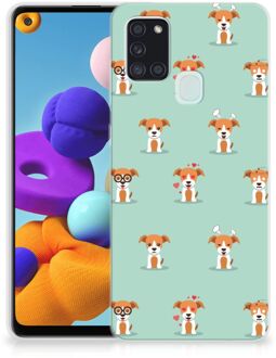 B2Ctelecom TPU Siliconen Hoesje Samsung Galaxy A21s Telefoon Hoesje Pups