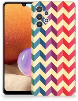 B2Ctelecom TPU Siliconen Hoesje Samsung Galaxy A32 4G Doorzichtig Hoesje Zigzag Color