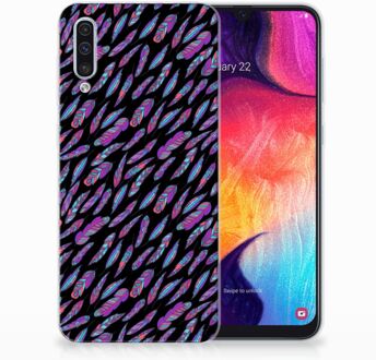 B2Ctelecom TPU Siliconen Hoesje Samsung Galaxy A50 Design Feathers Color