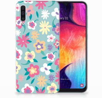 B2Ctelecom TPU Siliconen Hoesje Samsung Galaxy A50 Design Flower Power