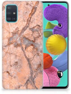 B2Ctelecom TPU Siliconen Hoesje Samsung Galaxy A51 Marmer Oranje