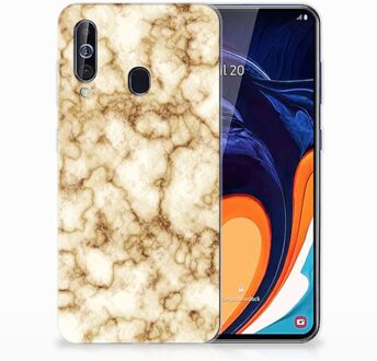 B2Ctelecom TPU Siliconen Hoesje Samsung Galaxy A60 Marmer Goud