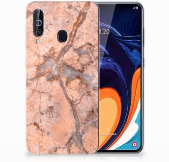 B2Ctelecom TPU Siliconen Hoesje Samsung Galaxy A60 Marmer Oranje