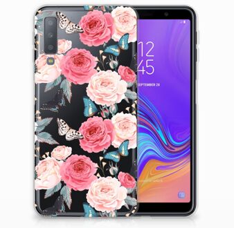 B2Ctelecom TPU Siliconen Hoesje Samsung Galaxy A7 (2018) Butterfly Roses