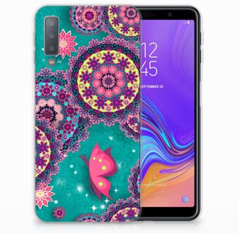 B2Ctelecom TPU Siliconen Hoesje Samsung Galaxy A7 (2018) Cirkels en Vlinders