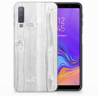 B2Ctelecom TPU siliconen Hoesje Samsung Galaxy A7 (2018) Design White Wood