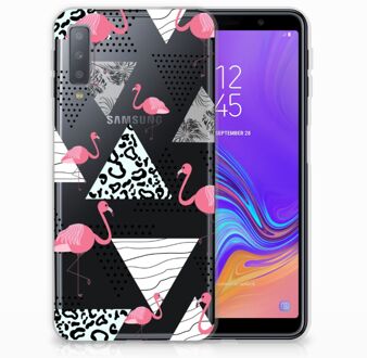 B2Ctelecom TPU Siliconen Hoesje Samsung Galaxy A7 (2018) Flamingo Triangle