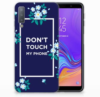 B2Ctelecom TPU siliconen Hoesje Samsung Galaxy A7 (2018) Flowers Blue DTMP