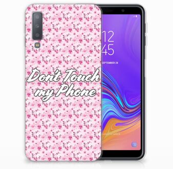 B2Ctelecom TPU Siliconen Hoesje Samsung Galaxy A7 (2018) Flowers Pink DTMP