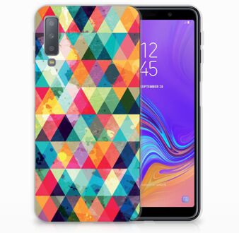 B2Ctelecom TPU Siliconen Hoesje Samsung Galaxy A7 (2018) Geruit