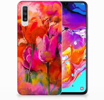 B2Ctelecom TPU Siliconen Hoesje Samsung Galaxy A70 Design Tulpen