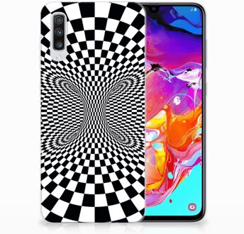 B2Ctelecom TPU Siliconen Hoesje Samsung Galaxy A70 zwart-wit Design Illusie