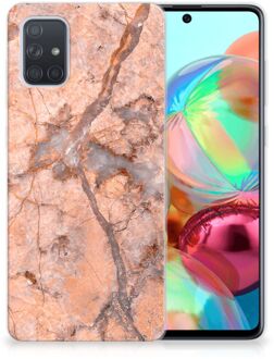 B2Ctelecom TPU Siliconen Hoesje Samsung Galaxy A71 Marmer Oranje