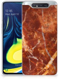 B2Ctelecom TPU-siliconen Hoesje Samsung Galaxy A80 Marmer Bruin