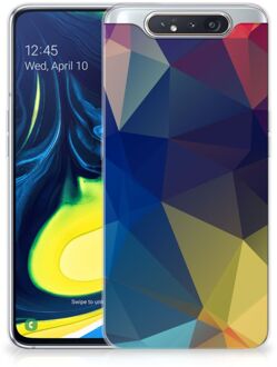 B2Ctelecom TPU Siliconen Hoesje Samsung Galaxy A80 Polygon Dark