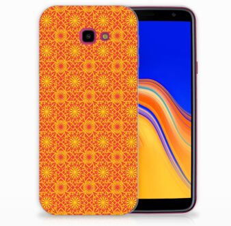 B2Ctelecom TPU Siliconen Hoesje Samsung Galaxy J4 Plus (2018) Design Batik Orange