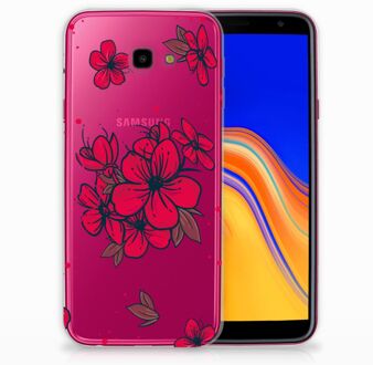 B2Ctelecom TPU Siliconen Hoesje Samsung Galaxy J4 Plus (2018) Design Blossom Red