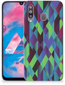 B2Ctelecom TPU Siliconen Hoesje Samsung Galaxy M30 Abstract Green Blue