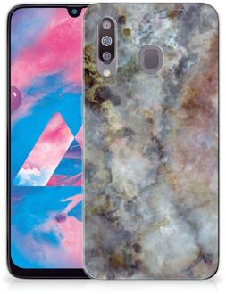 B2Ctelecom TPU Siliconen Hoesje Samsung Galaxy M30 Marmer Grijs