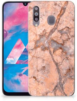 B2Ctelecom TPU Siliconen Hoesje Samsung Galaxy M30 Marmer Oranje