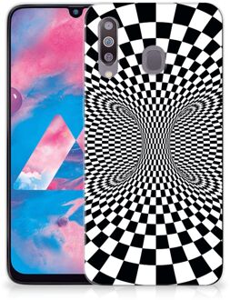 B2Ctelecom TPU Siliconen Hoesje Samsung Galaxy M30 zwart-wit Design Illusie