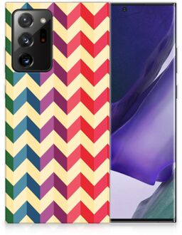 B2Ctelecom TPU Siliconen Hoesje Samsung Galaxy Note20 Ultra Doorzichtig Hoesje Zigzag Color