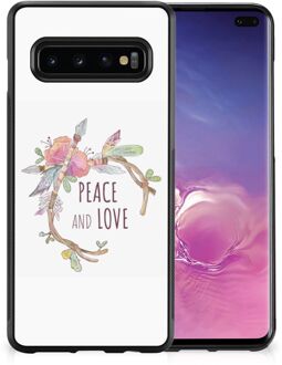 B2Ctelecom TPU Siliconen Hoesje Samsung Galaxy S10+ Telefoonhoesje met Zwarte rand Boho Text