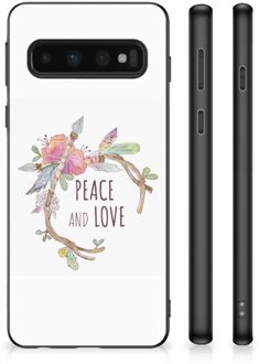 B2Ctelecom TPU Siliconen Hoesje Samsung Galaxy S10 Telefoonhoesje met Zwarte rand Boho Text