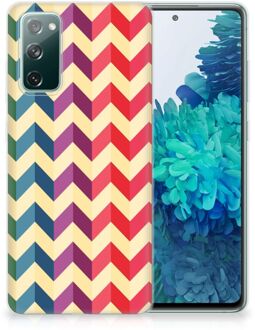 B2Ctelecom TPU Siliconen Hoesje Samsung Galaxy S20 FE Doorzichtig Hoesje Zigzag Color