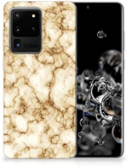 B2Ctelecom TPU Siliconen Hoesje Samsung Galaxy S20 Ultra Marmer Goud