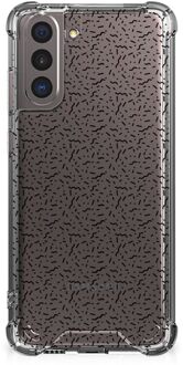 B2Ctelecom TPU Siliconen Hoesje Samsung Galaxy S21 GSM Hoesje met doorzichtige rand Stripes Dots